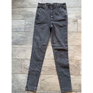 American Eagle Skinny Jeans size 4 Regular Gray Stretch Button Fly Denim Jean
